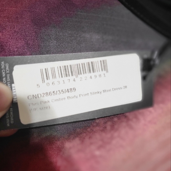 PrettyLittleThing Pink Ombre Body Print Maxi Dress - Size 24 - Picture 7 of 8